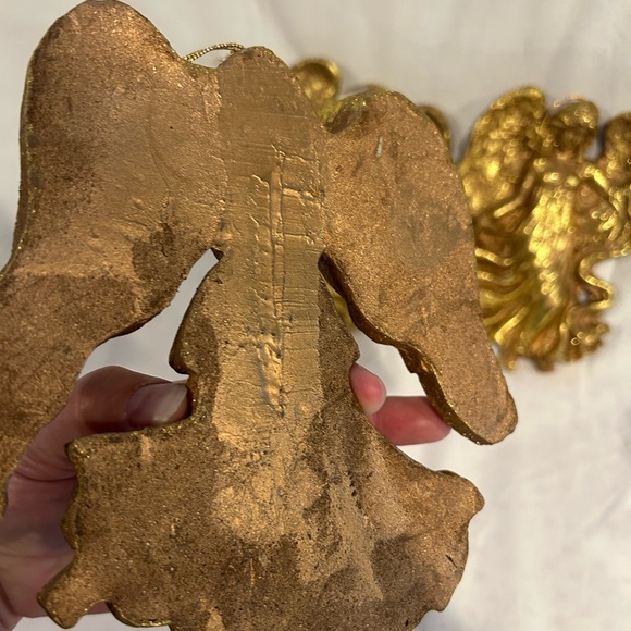 Large gold angel figurines or ornaments, Christmas decor, Hollywood Regency - Picture 4 of 5
